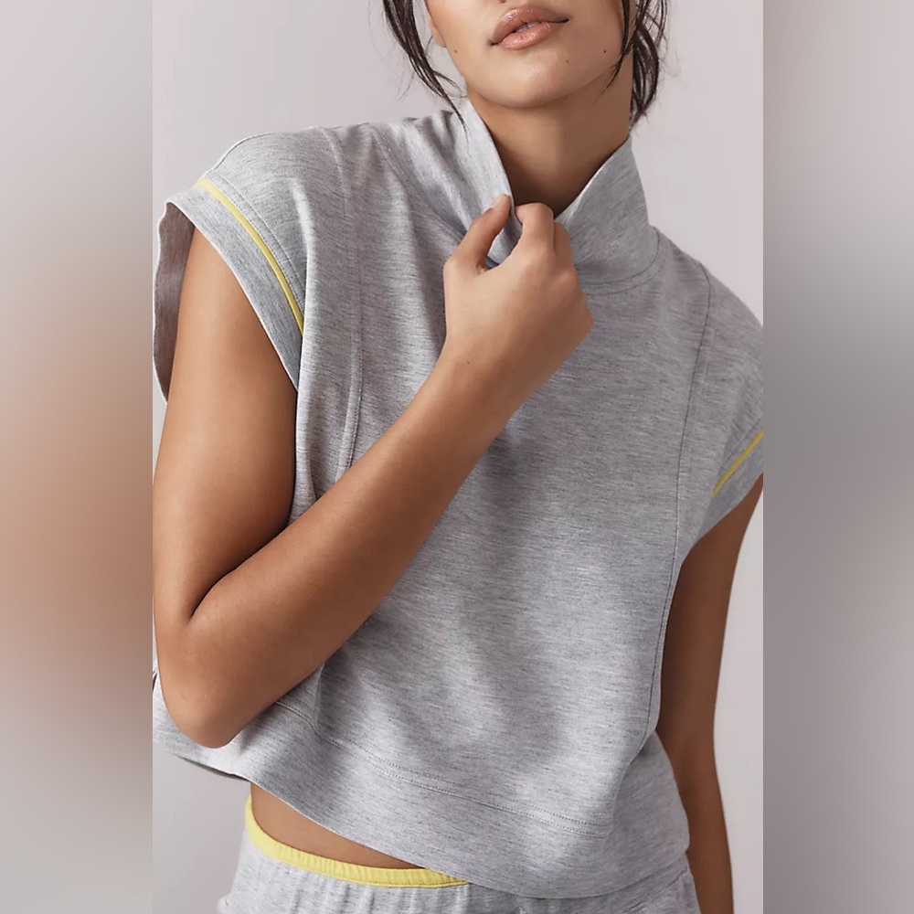 Daily Practice x Anthropologie Mock-Neck Muscle Tank Top Shirt Sweatshirt sz S